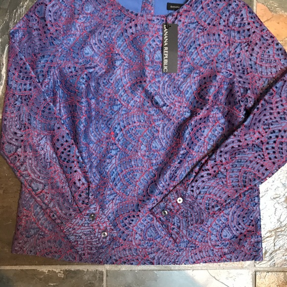 New Banana Republic Lace Embroidered Blouse - Picture 2 of 6